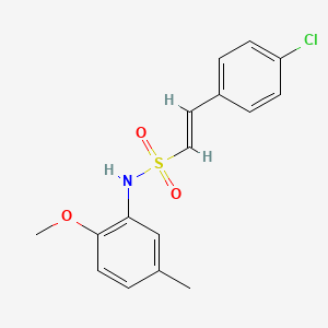 molecular formula C16H16ClNO3S B2506332 (E)-2-(4-chlorophenyl)-N-(2-methoxy-5-methylphenyl)ethenesulfonamide CAS No. 1090027-16-9