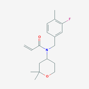 molecular formula C18H24FNO2 B2506335 N-(2,2-Dimethyloxan-4-yl)-N-[(3-fluoro-4-methylphenyl)methyl]prop-2-enamide CAS No. 2411290-56-5