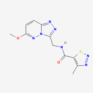 molecular formula C11H11N7O2S B2506337 N-((6-methoxy-[1,2,4]triazolo[4,3-b]pyridazin-3-yl)methyl)-4-methyl-1,2,3-thiadiazole-5-carboxamide CAS No. 2034353-82-5