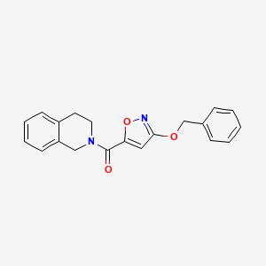 molecular formula C20H18N2O3 B2506344 (3-(苄氧基)异恶唑-5-基)(3,4-二氢异喹啉-2(1H)-基)甲酮 CAS No. 1421496-48-1
