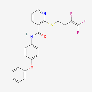 molecular formula C22H17F3N2O2S B2506347 N-(4-phenoxyphenyl)-2-[(3,4,4-trifluoro-3-butenyl)sulfanyl]nicotinamide CAS No. 478081-08-2