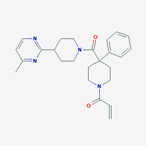 molecular formula C25H30N4O2 B2506348 1-[4-[4-(4-Methylpyrimidin-2-yl)piperidine-1-carbonyl]-4-phenylpiperidin-1-yl]prop-2-en-1-one CAS No. 2361842-53-5
