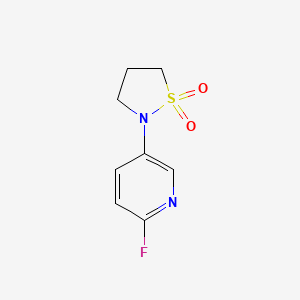 molecular formula C8H9FN2O2S B2506349 2-(6-Fluoropyridin-3-yl)-1lambda6,2-thiazolidine-1,1-dione CAS No. 2138035-42-2