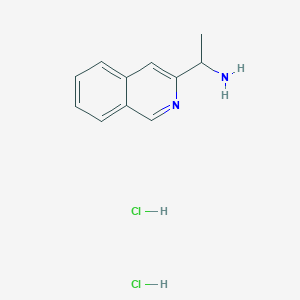 molecular formula C11H14Cl2N2 B2506352 1-异喹啉-3-基乙胺；二盐酸盐 CAS No. 2460756-77-6