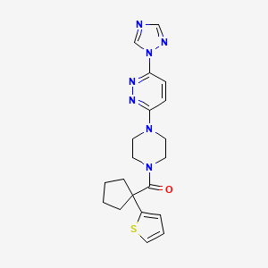 (4-(6-(1H-1,2,4-triazol-1-yl)pyridazin-3-yl)piperazin-1-yl)(1-(thiophen-2-yl)cyclopentyl)methanone