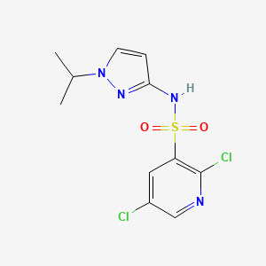 molecular formula C11H12Cl2N4O2S B2506357 2,5-dichloro-N-[1-(propan-2-yl)-1H-pyrazol-3-yl]pyridine-3-sulfonamide CAS No. 2094535-69-8