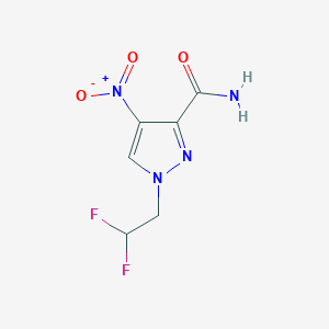molecular formula C6H6F2N4O3 B2506358 1-(2,2-difluoroethyl)-4-nitro-1H-pyrazole-3-carboxamide CAS No. 1787881-28-0