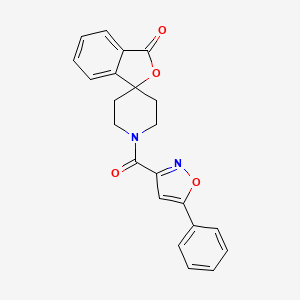 molecular formula C22H18N2O4 B2506370 1'-(5-phenylisoxazole-3-carbonyl)-3H-spiro[isobenzofuran-1,4'-piperidin]-3-one CAS No. 1797319-06-2