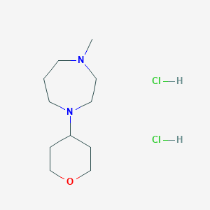molecular formula C11H24Cl2N2O B2506372 二盐酸1-甲基-4-(四氢-2H-吡喃-4-基)-1,4-二氮杂环戊烷 CAS No. 2034554-22-6