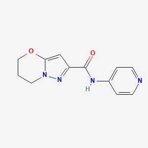 molecular formula C12H12N4O2 B2506379 N-(piridin-4-il)-6,7-dihidro-5H-pirazolo[5,1-b][1,3]oxazina-2-carboxamida CAS No. 1448125-50-5