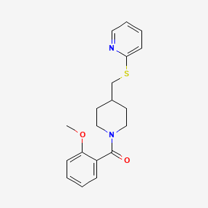 molecular formula C19H22N2O2S B2506381 (2-Methoxyphenyl)(4-((pyridin-2-ylthio)methyl)piperidin-1-yl)methanone CAS No. 1421468-46-3