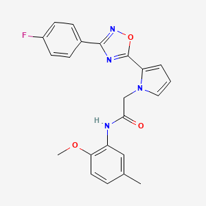 molecular formula C22H19FN4O3 B2506402 2-{2-[3-(4-氟苯基)-1,2,4-恶二唑-5-基]-1H-吡咯-1-基}-N-(2-甲氧基-5-甲苯基)乙酰胺 CAS No. 1260909-29-2