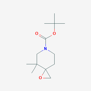 molecular formula C13H23NO3 B2506409 叔丁基 4,4-二甲基-1-氧杂-6-氮杂螺[2.5]辛烷-6-羧酸酯 CAS No. 1955531-11-9