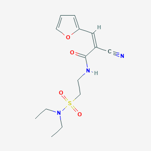 molecular formula C14H19N3O4S B2506410 (Z)-2-cyano-N-[2-(diethylsulfamoyl)ethyl]-3-(furan-2-yl)prop-2-enamide CAS No. 1356781-63-9