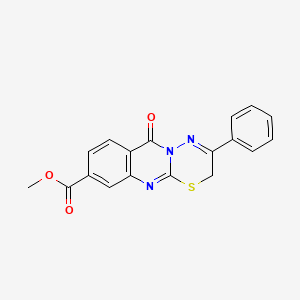 molecular formula C18H13N3O3S B2506411 methyl 6-oxo-3-phenyl-2H,6H-[1,3,4]thiadiazino[2,3-b]quinazoline-9-carboxylate CAS No. 892284-23-0