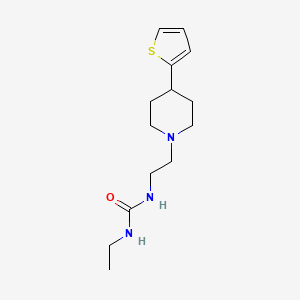 molecular formula C14H23N3OS B2506420 1-乙基-3-(2-(4-(噻吩-2-基)哌啶-1-基)乙基)脲 CAS No. 1428352-72-0