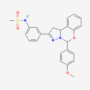 molecular formula C24H23N3O4S B2506428 N-(3-(5-(4-methoxyphenyl)-5,10b-dihydro-1H-benzo[e]pyrazolo[1,5-c][1,3]oxazin-2-yl)phenyl)methanesulfonamide CAS No. 868155-29-7
