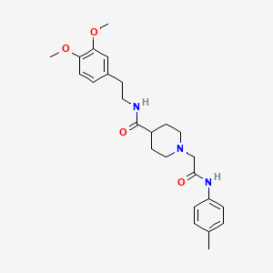 molecular formula C25H33N3O4 B2506431 N-(3,4-dimethoxyphenethyl)-1-(2-oxo-2-(p-tolylamino)ethyl)piperidine-4-carboxamide CAS No. 941970-00-9