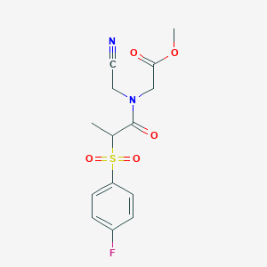 molecular formula C14H15FN2O5S B2506438 methyl 2-[N-(cyanomethyl)-2-(4-fluorobenzenesulfonyl)propanamido]acetate CAS No. 1376356-67-0
