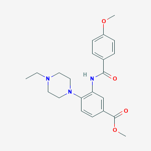 molecular formula C22H27N3O4 B250644 Methyl 4-(4-ethylpiperazin-1-yl)-3-[(4-methoxybenzoyl)amino]benzoate 