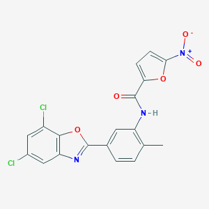 molecular formula C19H11Cl2N3O5 B250645 N-[5-(5,7-dichloro-1,3-benzoxazol-2-yl)-2-methylphenyl]-5-nitro-2-furamide 