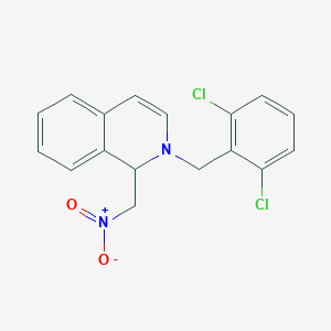 molecular formula C17H14Cl2N2O2 B2506452 2-(2,6-Dichlorobenzyl)-1-(nitromethyl)-1,2-dihydroisoquinoline CAS No. 21412-80-6