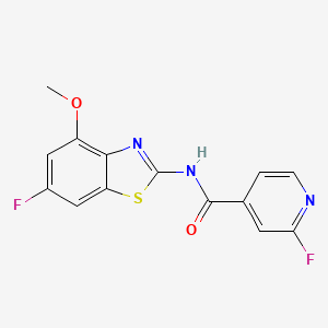 2-fluoro-N-(6-fluoro-4-methoxy-1,3-benzothiazol-2-yl)pyridine-4-carboxamide