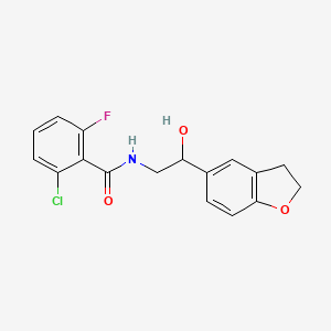 molecular formula C17H15ClFNO3 B2506459 2-chloro-N-(2-(2,3-dihydrobenzofuran-5-yl)-2-hydroxyethyl)-6-fluorobenzamide CAS No. 1421454-09-2