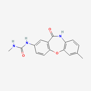 molecular formula C16H15N3O3 B2506462 1-甲基-3-(2-甲基-6-氧代-5H-苯并[b][1,4]苯并恶杂环-8-基)脲 CAS No. 866151-95-3