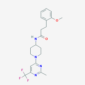 molecular formula C21H25F3N4O2 B2506464 3-(2-methoxyphenyl)-N-{1-[2-methyl-6-(trifluoromethyl)pyrimidin-4-yl]piperidin-4-yl}propanamide CAS No. 1775363-39-7