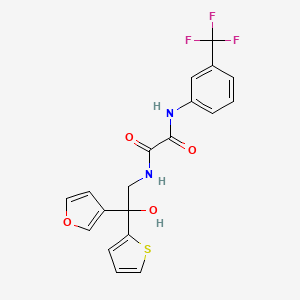 molecular formula C19H15F3N2O4S B2506470 N1-(2-(糠醇-3-基)-2-羟基-2-(噻吩-2-基)乙基)-N2-(3-(三氟甲基)苯基)草酰胺 CAS No. 2034491-38-6