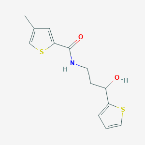 molecular formula C13H15NO2S2 B2506472 N-(3-hydroxy-3-(thiophen-2-yl)propyl)-4-methylthiophene-2-carboxamide CAS No. 1421476-86-9