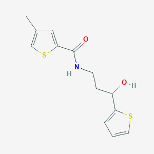 molecular formula C13H15NO2S2 B2506472 N-(3-羟基-3-(噻吩-2-基)丙基)-4-甲基噻吩-2-甲酰胺 CAS No. 1421476-86-9