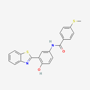 molecular formula C21H16N2O2S2 B2506473 N-(3-(benzo[d]thiazol-2-yl)-4-hydroxyphenyl)-4-(methylthio)benzamide CAS No. 896348-90-6