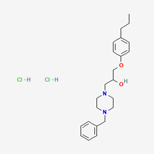 molecular formula C23H34Cl2N2O2 B2506474 1-(4-benzylpiperazin-1-yl)-3-(4-propylphenoxy)propan-2-ol Dihydrochloride CAS No. 470695-82-0