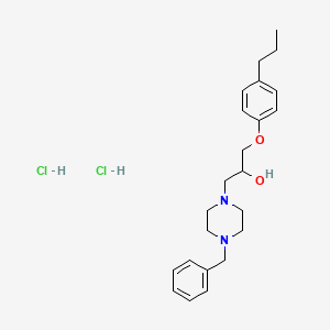 molecular formula C23H34Cl2N2O2 B2506474 1-(4-苄基哌嗪-1-基)-3-(4-丙基苯氧基)丙醇二盐酸盐 CAS No. 470695-82-0