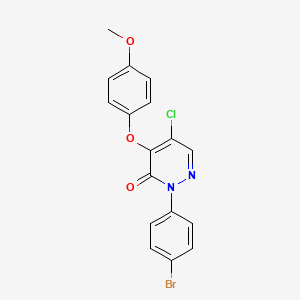 molecular formula C17H12BrClN2O3 B2506478 2-(4-bromophenyl)-5-chloro-4-(4-methoxyphenoxy)-3(2H)-pyridazinone CAS No. 551921-42-7