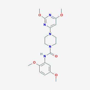 molecular formula C19H25N5O5 B2506480 N-(2,5-dimethoxyphenyl)-4-(2,6-dimethoxypyrimidin-4-yl)piperazine-1-carboxamide CAS No. 1021262-60-1