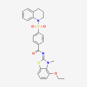 molecular formula C26H25N3O4S2 B2506481 (Z)-4-((3,4-dihydroquinolin-1(2H)-yl)sulfonyl)-N-(4-ethoxy-3-methylbenzo[d]thiazol-2(3H)-ylidene)benzamide CAS No. 533869-06-6