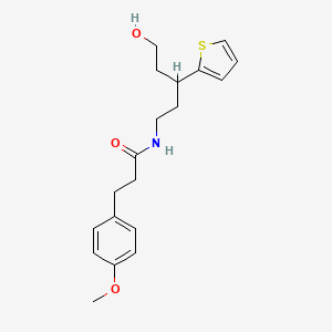 molecular formula C19H25NO3S B2506483 N-(5-羟基-3-(噻吩-2-基)戊基)-3-(4-甲氧基苯基)丙酰胺 CAS No. 2034540-46-8