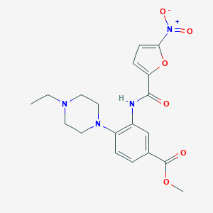 molecular formula C19H22N4O6 B250649 Methyl 4-(4-ethyl-1-piperazinyl)-3-[(5-nitro-2-furoyl)amino]benzoate 