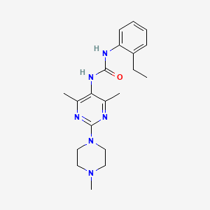 molecular formula C20H28N6O B2506495 1-(4,6-Dimethyl-2-(4-methylpiperazin-1-yl)pyrimidin-5-yl)-3-(2-ethylphenyl)urea CAS No. 1448129-04-1