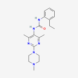 molecular formula C20H28N6O B2506495 1-(4,6-二甲基-2-(4-甲基哌嗪-1-基)嘧啶-5-基)-3-(2-乙基苯基)脲 CAS No. 1448129-04-1