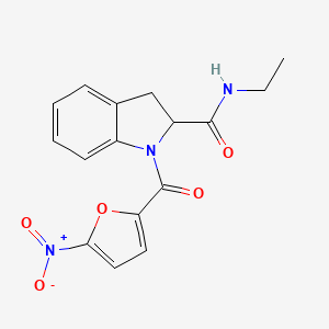 molecular formula C16H15N3O5 B2506502 N-ethyl-1-(5-nitrofuran-2-carbonyl)indoline-2-carboxamide CAS No. 1103515-76-9