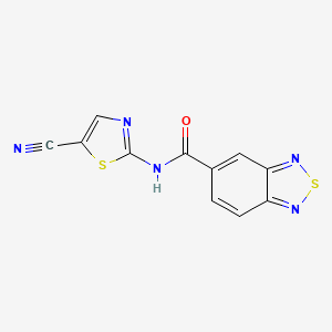 molecular formula C11H5N5OS2 B2506503 N-(5-氰基噻唑-2-基)苯并[c][1,2,5]噻二唑-5-甲酰胺 CAS No. 1251614-09-1
