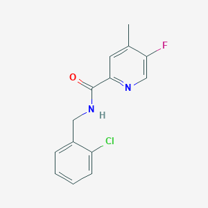 molecular formula C14H12ClFN2O B2506504 N-[(2-Chlorophenyl)methyl]-5-fluoro-4-methylpyridine-2-carboxamide CAS No. 2415566-62-8