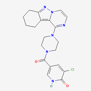molecular formula C20H21ClN6O2 B2506508 (5-Chloro-6-hydroxypyridin-3-yl)(4-(7,8,9,10-tetrahydropyrazino[1,2-b]indazol-1-yl)piperazin-1-yl)methanone CAS No. 2034347-85-6