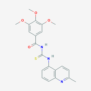 3,4,5-trimethoxy-N-[(2-methylquinolin-5-yl)carbamothioyl]benzamide