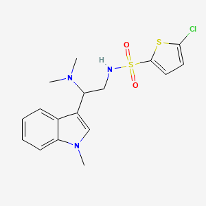 molecular formula C17H20ClN3O2S2 B2506519 5-chloro-N-(2-(dimethylamino)-2-(1-methyl-1H-indol-3-yl)ethyl)thiophene-2-sulfonamide CAS No. 1091384-07-4