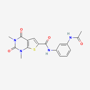 molecular formula C17H16N4O4S B2506522 N-(3-乙酰氨基苯基)-1,3-二甲基-2,4-二氧代-1H,2H,3H,4H-噻吩并[2,3-d]嘧啶-6-甲酰胺 CAS No. 946206-83-3
